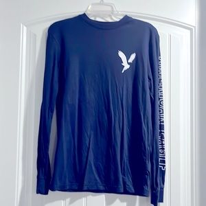 American Eagle l/s shirt - wrinkled because I don’t use dryer on shirts